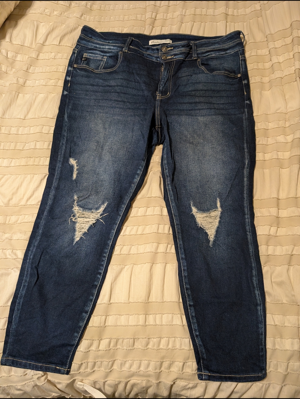 KanCan Dark Wash Distressed Skinny Jeans